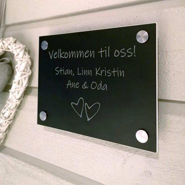 Premium lasergravert dørskilt