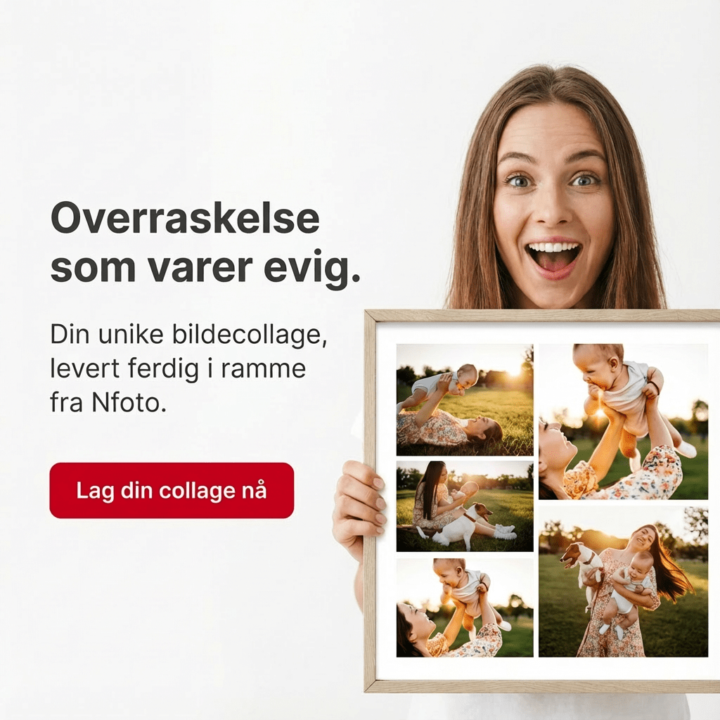 Bildekollage med mange bilder
