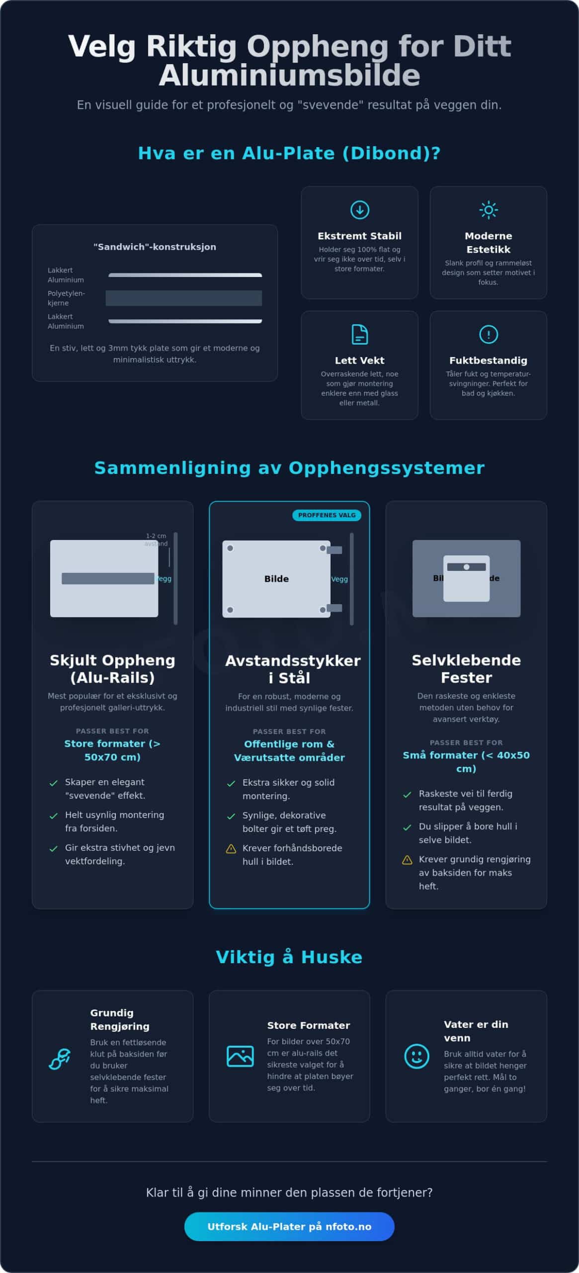 Henge opp alu-plate: Den komplette guiden til perfekt veggmontering